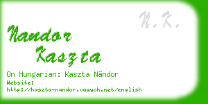 nandor kaszta business card
