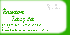 nandor kaszta business card